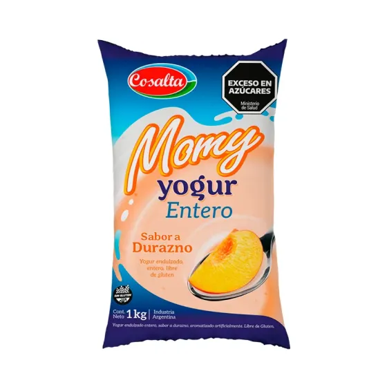 Ver más sobre Yogures Yogur Sachet Entero Momy 1Kg durazno, Argentina
